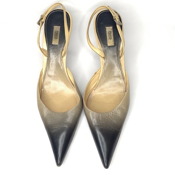 Prada Shoes - Beautiful Prada Ombre Kitten Heel Slingback - 39.5